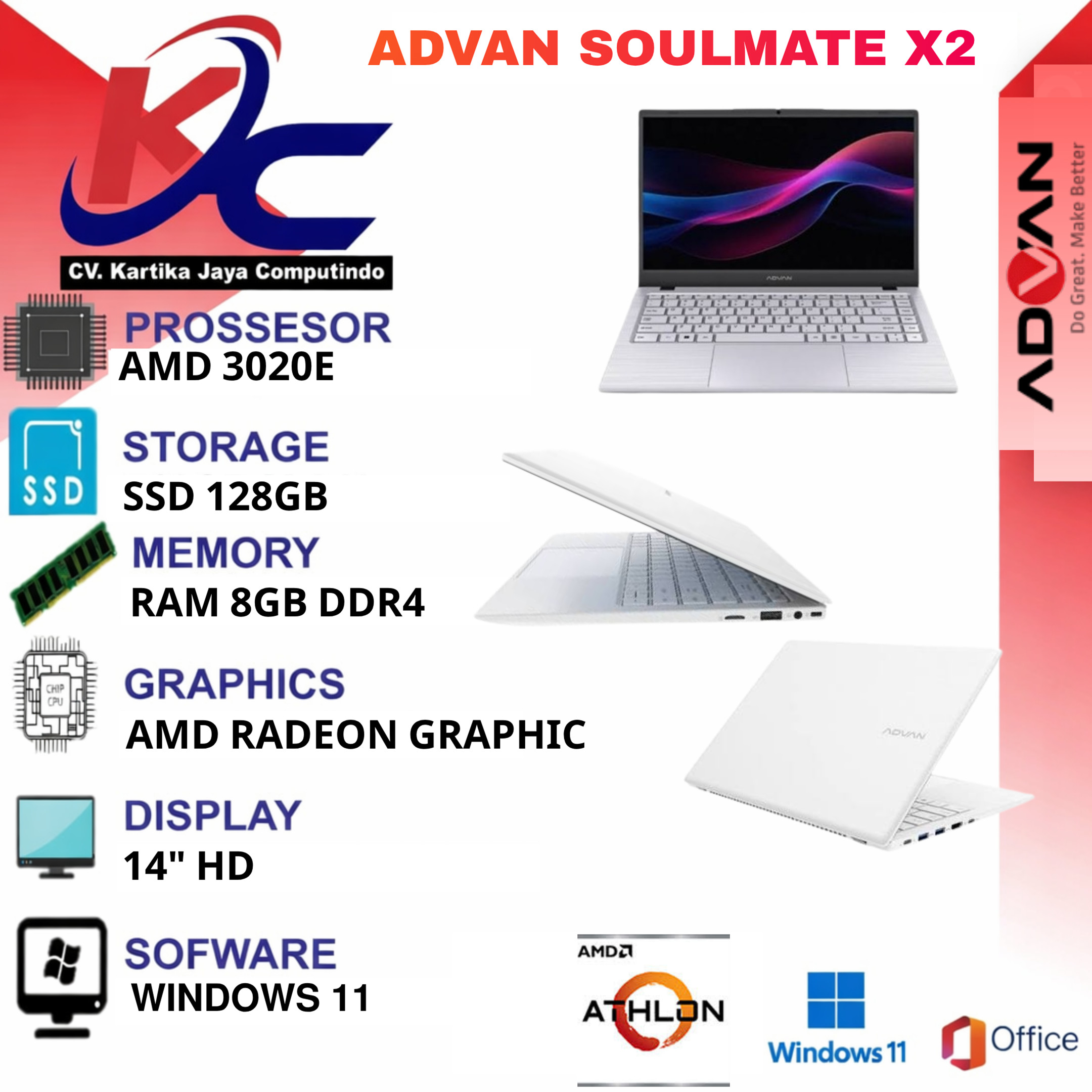 ADVAN SOULMATE X2  3020E/ 8GB/ 128GB/ W11 WHITE